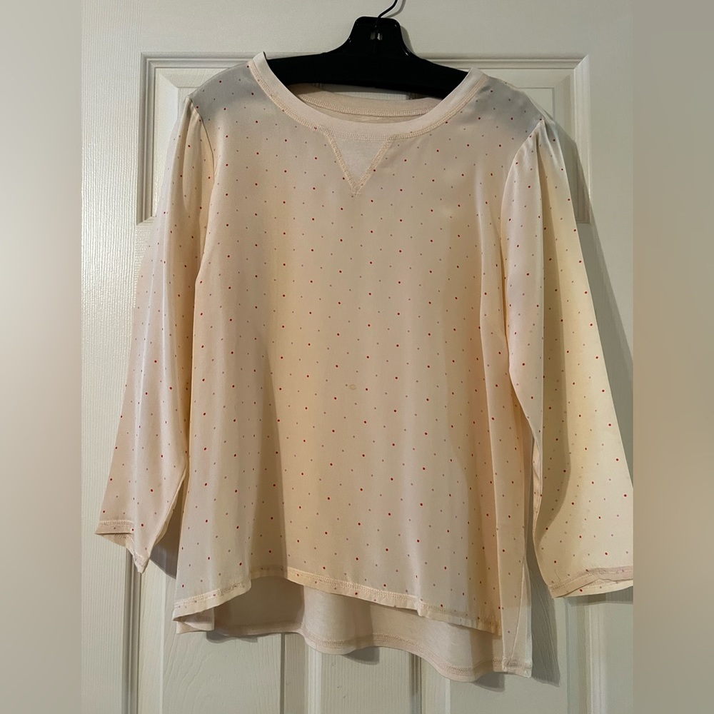MADEWELL Polka Dot Baseball Shirt sIze L